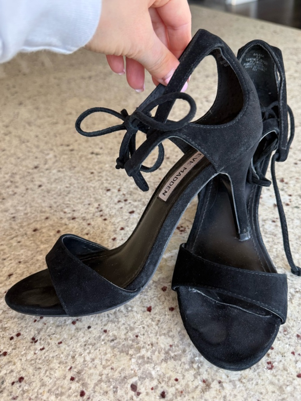 Steve Madden Salsaa Black Suede Wedding guest formal 3” Heels
